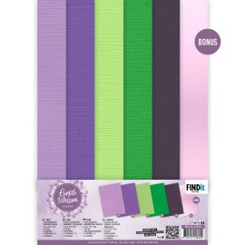 Linen Cardstock Pack - Precious Marieke - Purple Blossom - A4