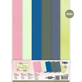 Linen Cardstock Pack - Precious Marieke- Navy Elegance - A4
