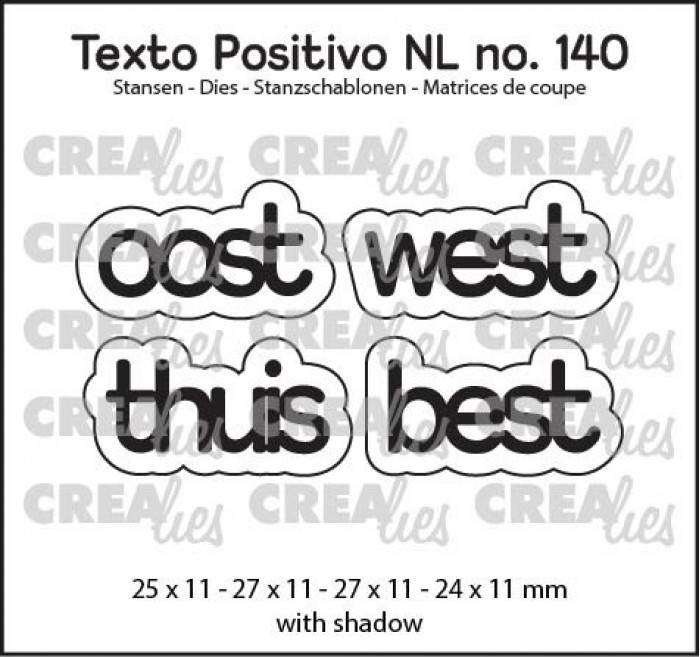 Crealies Die – Text Oost West Thuis Best Home Sweet Home