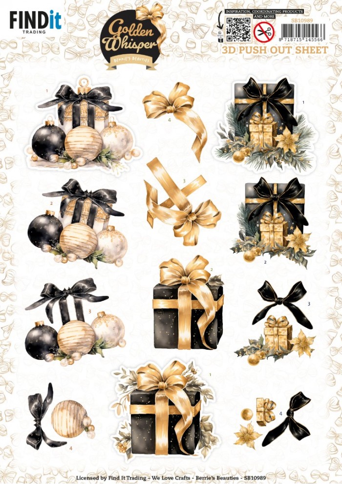 3D Pushout Sheet - Berries Beauties - Golden Whisper - Presents