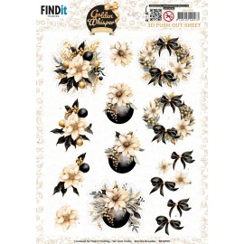3D Pushout Sheet - Berries Beauties - Golden Whisper - Flowers