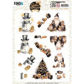 3D Pushout Sheet - Berries Beauties - Golden Whisper - Santa