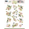 3D Pushout Sheet - Precious Marieke- Navy Elegance - Flower Bird