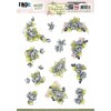 3D Pushout Sheet - Precious Marieke- Navy Elegance - Blue Flowers