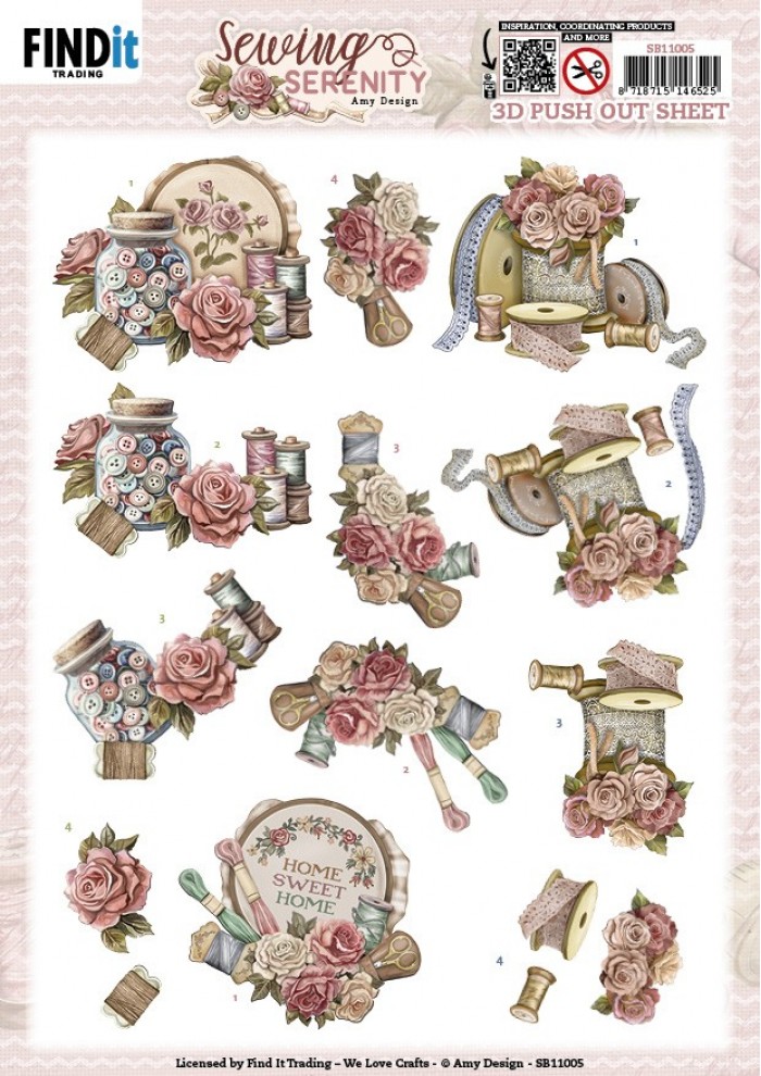 3D Push out Sheet - Amy Design - Sewing Serenity - Stitching