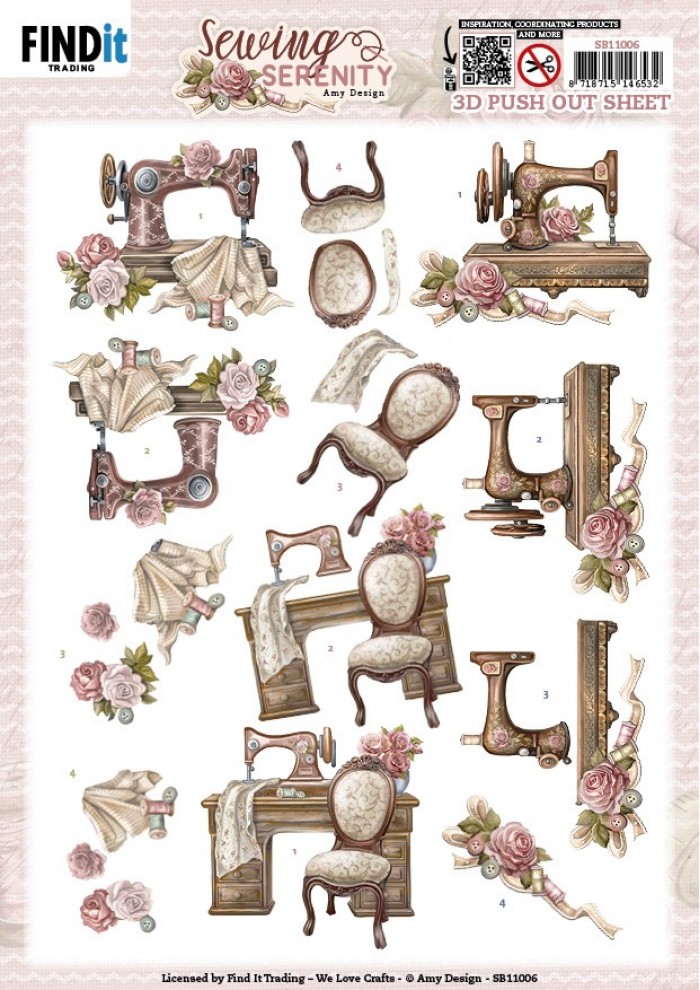3D Push out Sheet - Amy Design - Sewing Serenity - Sewing Machine