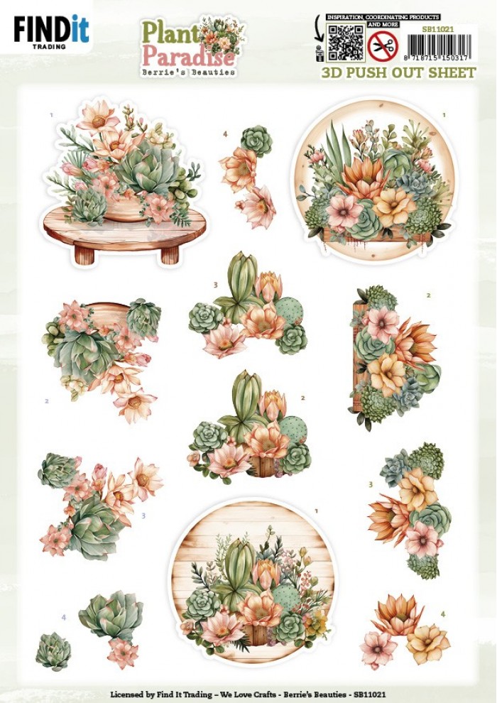 3D Push out Sheet - Berries Beauties - Plant Paradise - Blooming Oasis
