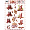 3D Push out Sheet - Berries Beauties - Sweet Strawberries - Strawberry Pie