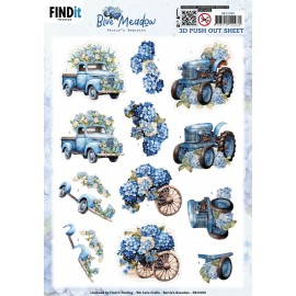 3D Pushout Sheet - Berries Beauties - Blue Meadow - Transport