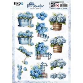 3D Pushout Sheet - Berries Beauties - Blue Meadow - Water Pump