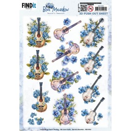 3D Pushout Sheet - Berries Beauties - Blue Meadow - Music