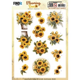 3D Pushout Sheet - Berries Beauties - Blooming sun - Golden Glow