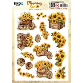 3D Pushout Sheet - Berries Beauties - Blooming sun - Sunflower Wagon