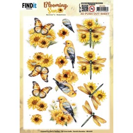 3D Pushout Sheet - Berries Beauties - Blooming sun - Golden Meadow