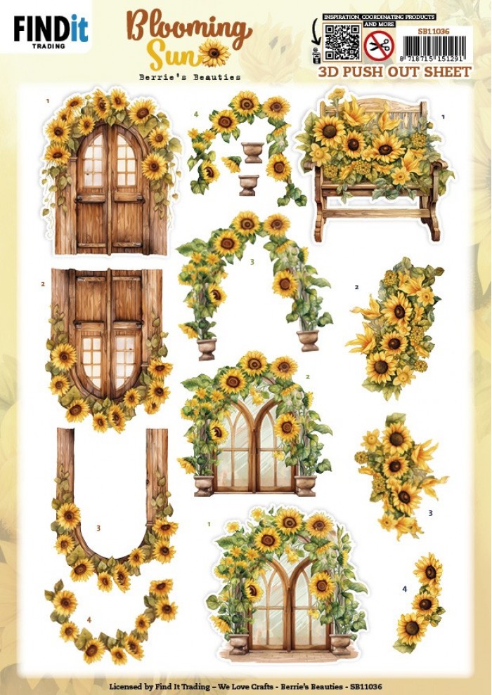 3D Pushout Sheet - Berries Beauties - Blooming sun - Rustic Sunlight