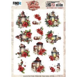 3D Pushout Sheet - Yvonne Ceations - Floral Christmas- Floral Lantern