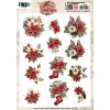 3D Pushout Sheet - Yvonne Ceations - Floral Christmas- Floral Poinsettia