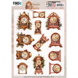 3D Pushout Sheet - Berries Beauties - Timeless Christmas - Timeless Clock