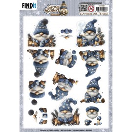 3D Pushout Sheet - Berries Beauties - Gnomie Holidays - Blue