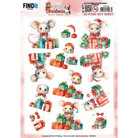 3D Pushout Sheet - Berries Beauties - A Very Furry Christmas - Mouse