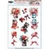 3D Pushout Sheet - Berries Beauties - Frosted Florals - Vase