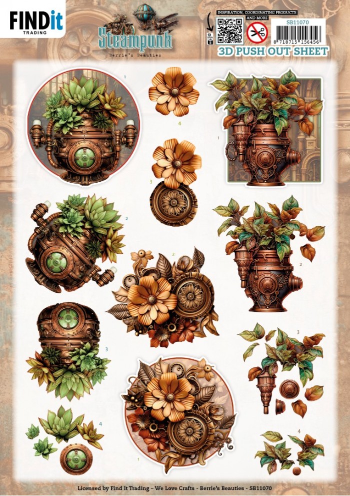 3D Pushout Sheet - Berries Beauties - Steampunk - Plants