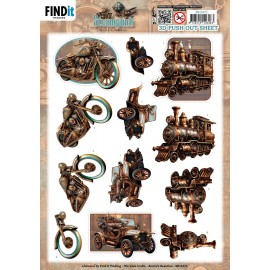 3D Pushout Sheet - Berries Beauties - Steampunk - Vehicles