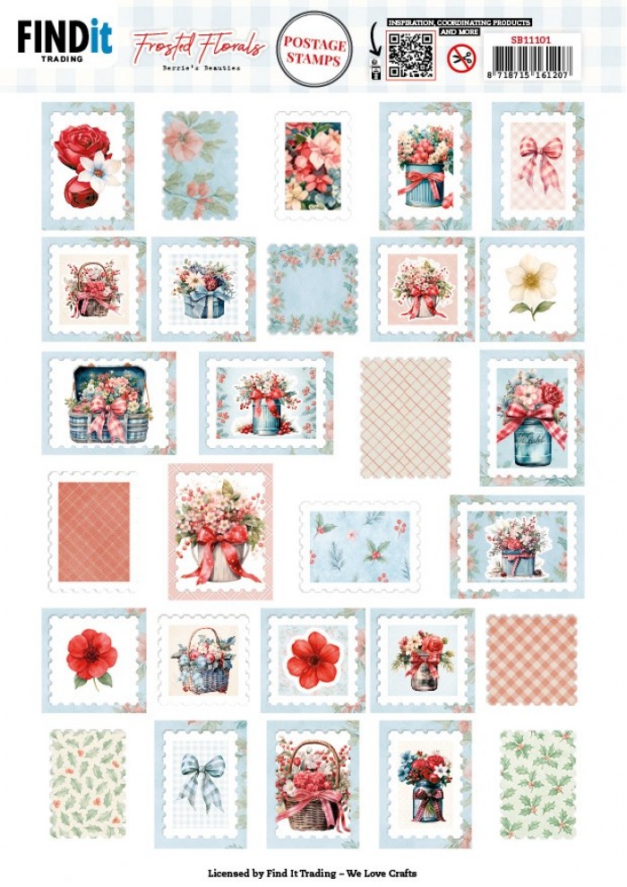 Berries Beauties - Frosted Florals - Push Out Postage Stamp