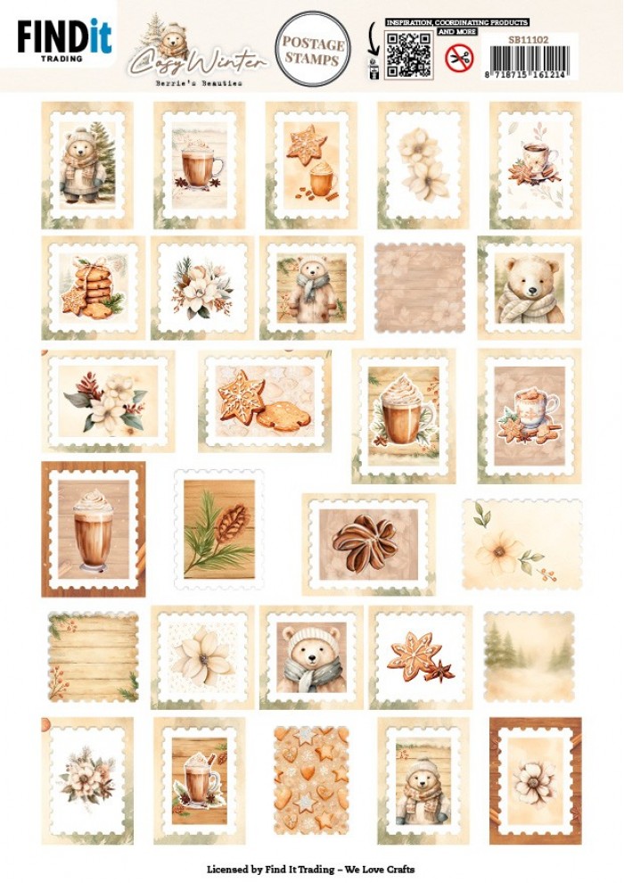 Berries Beauties - Cosy Winter - Push Out Postage Stamp