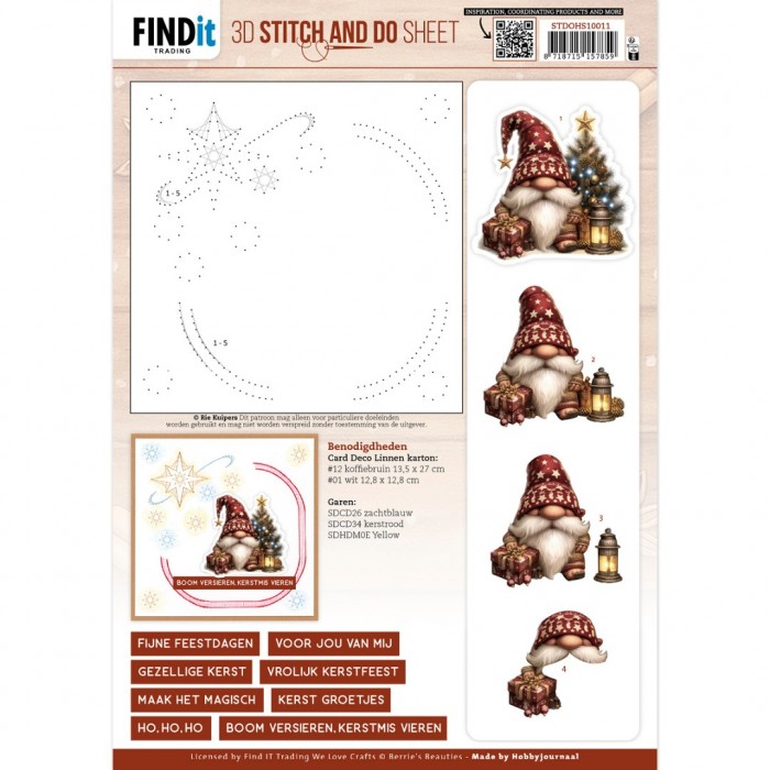 3D Stitch and Do Sheet - Berries Beauties - Gnomie Holidays 1