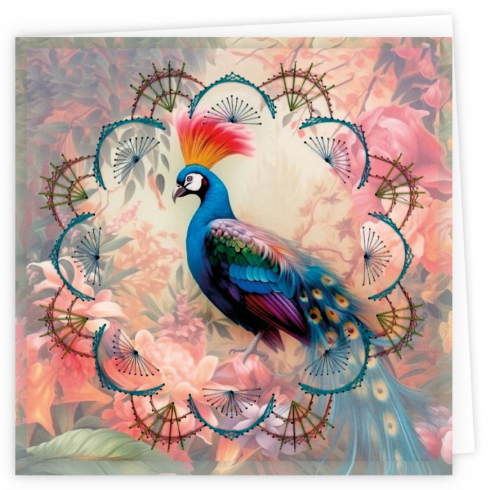 Stitch and Do Cards 14 - Berries Beauties - Peacock
