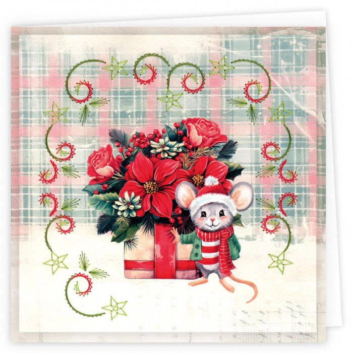 Stitch and Do Cards 18 - Yvonne Creations - Floral Christmas