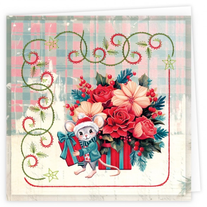 Stitch and Do Cards 18 - Yvonne Creations - Floral Christmas