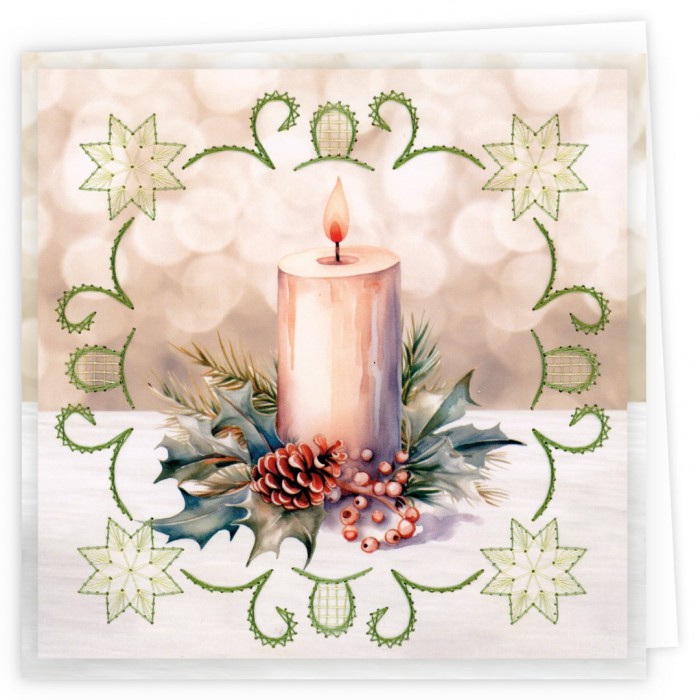 Stitch and Do Cards 21 - Berries Beauties - Christmas Candles