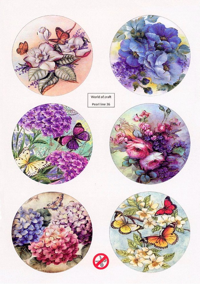 Scenery Parelmoer - WOC - nr36 - Butterflies - Round