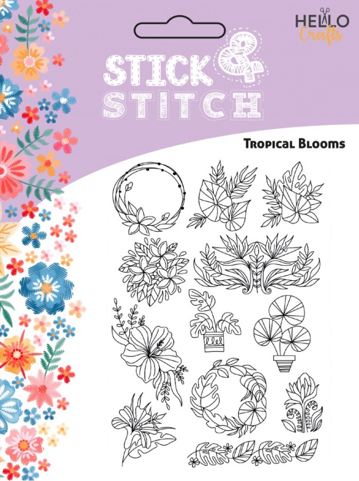 Stick and Stitch Tropical Blooms