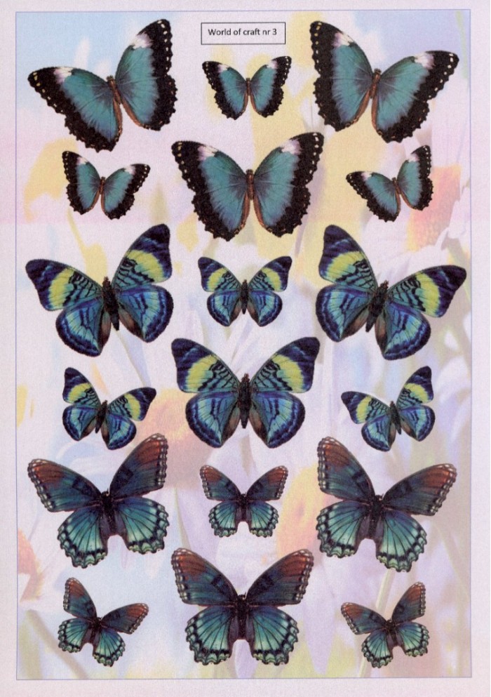 Cutting Sheet - WOC - nr 03 - Blue Butterflies