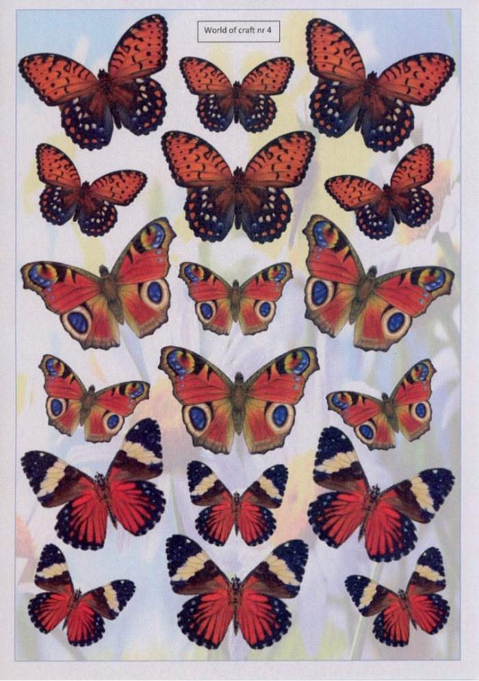 Cutting Sheet - WOC - nr 04 - Red Butterflies