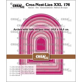 Crea-Nest-Lies XXL stansen no. 176, Bogen met kleine streepjes