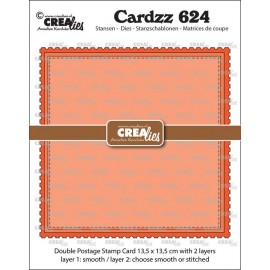 Cardzz stansen no. 624, Dubbele kaart postzegel Vierkant