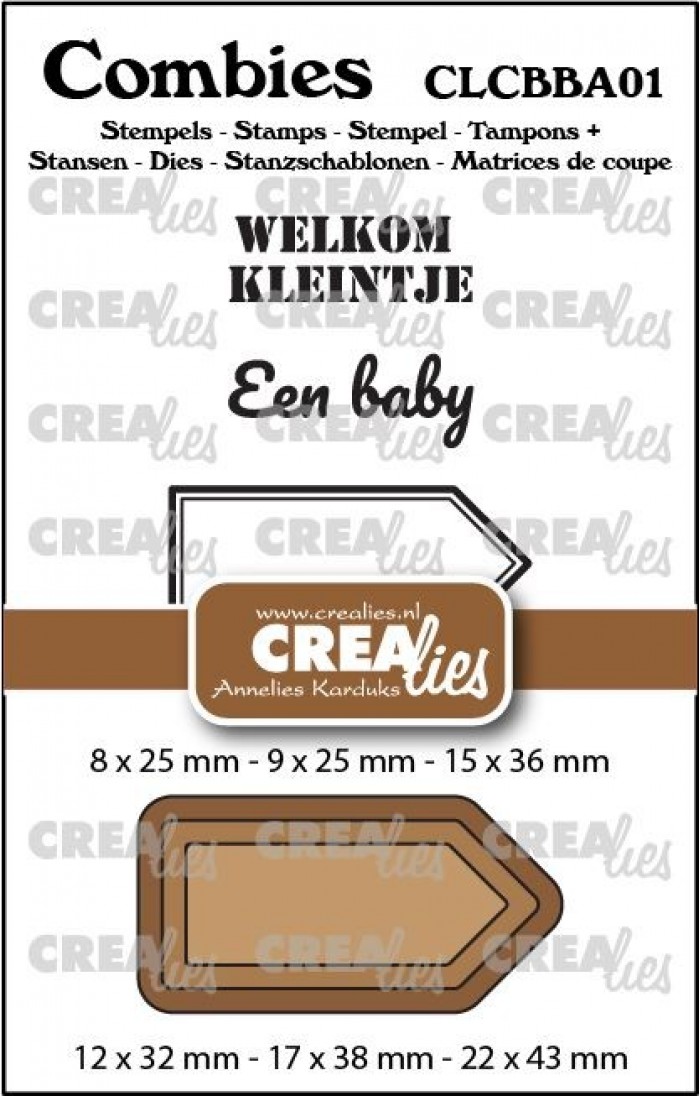 Combies Stempelset Baby 01: 2 teksten + 1 tag/label