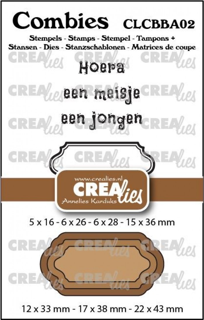 Combies Stempelsset Baby 02: 2 teksten + 1 tag/label