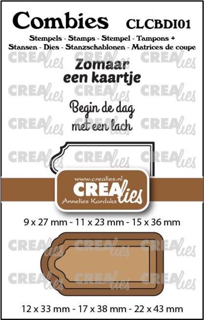 Combies Stempelsset Divers 01: 2 teksten + 1 tag/label