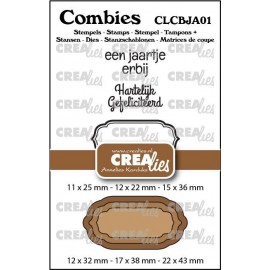 Combies Stempelsset Jarig 01: 2 teksten + 1 tag/label