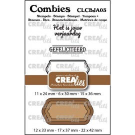 Combies Stempelsset Jarig 03: 2 teksten + 1 tag/label