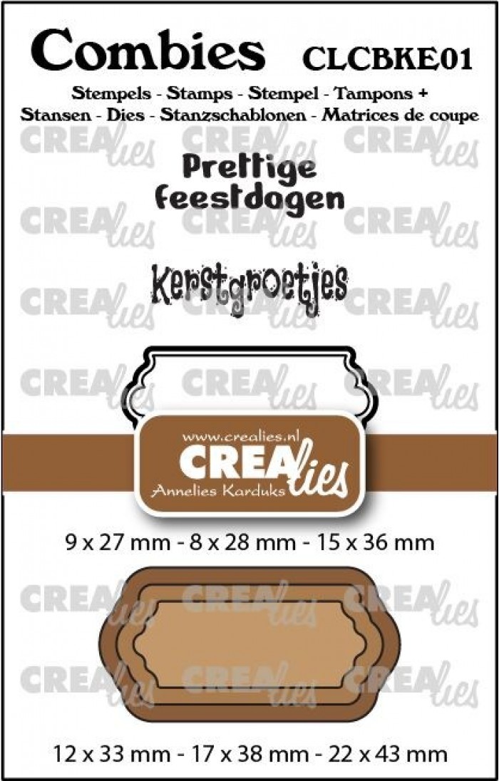 Combies Stempelsset Kerst 01: 2 teksten + 1 tag/label