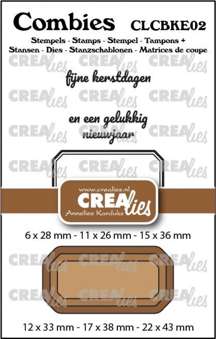 Combies Stempelsset Kerst 02: 2 teksten + 1 tag/label