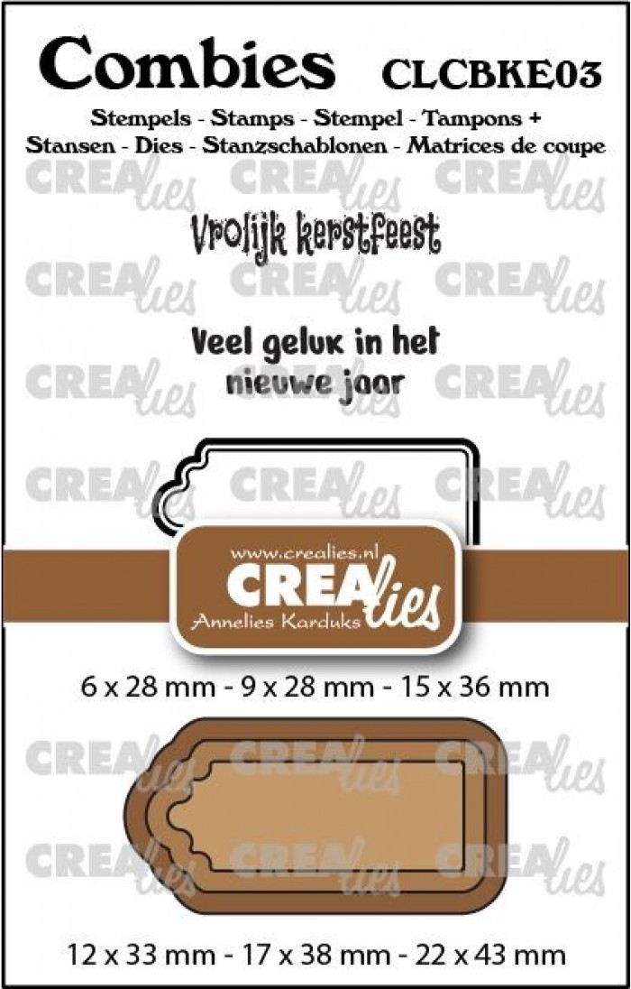 Combies Stempelsset Kerst 03: 2 teksten + 1 tag/label