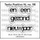 Texto Positivo stansen no. 118, en een gezond nieuwjaar