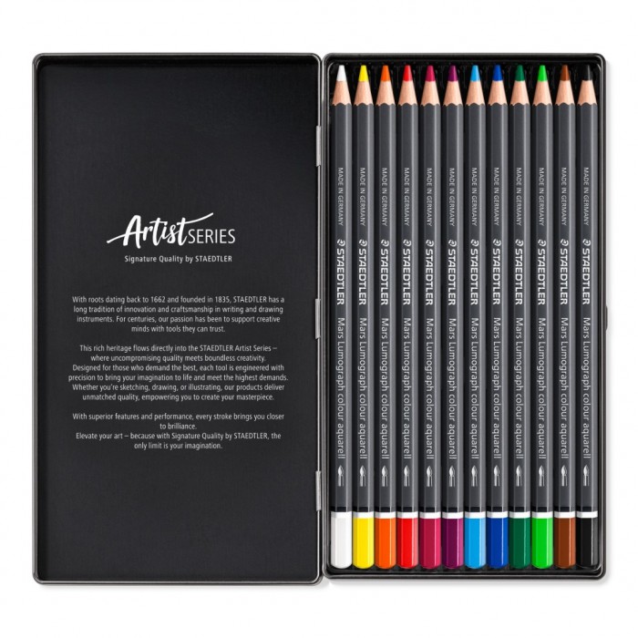 Mars Lumograph colour aquarell - set 12 kleuren